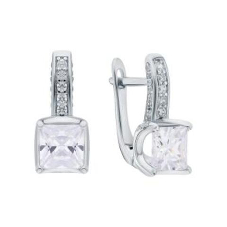 Серьги из серебра с фианитами