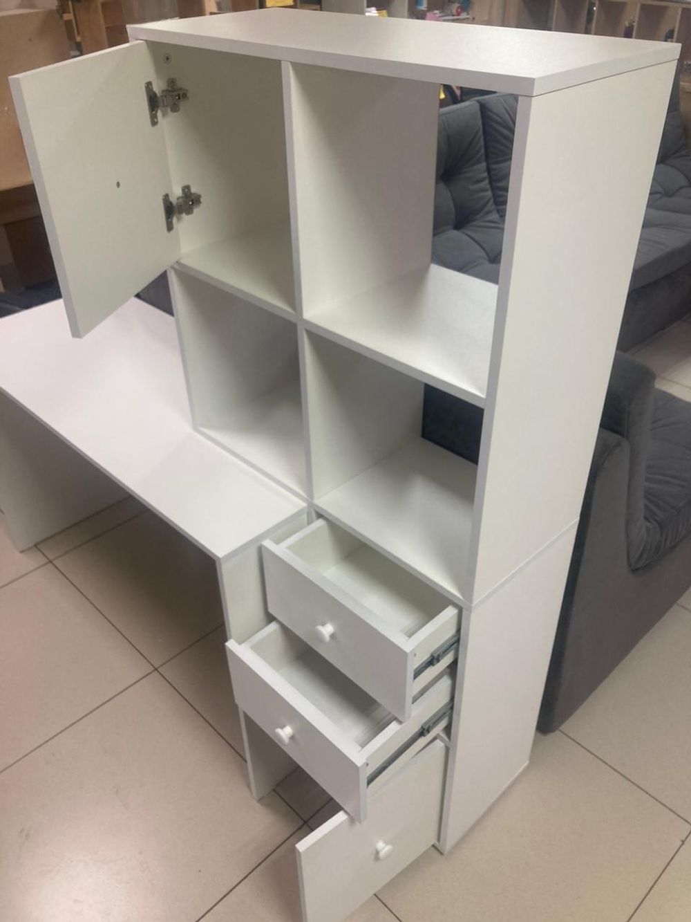 Стол письменный В-4 белый/белый