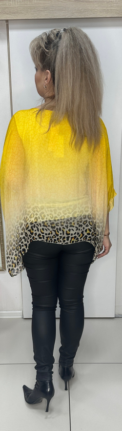 Двойная итальянская туника-пончо с переходом цвета