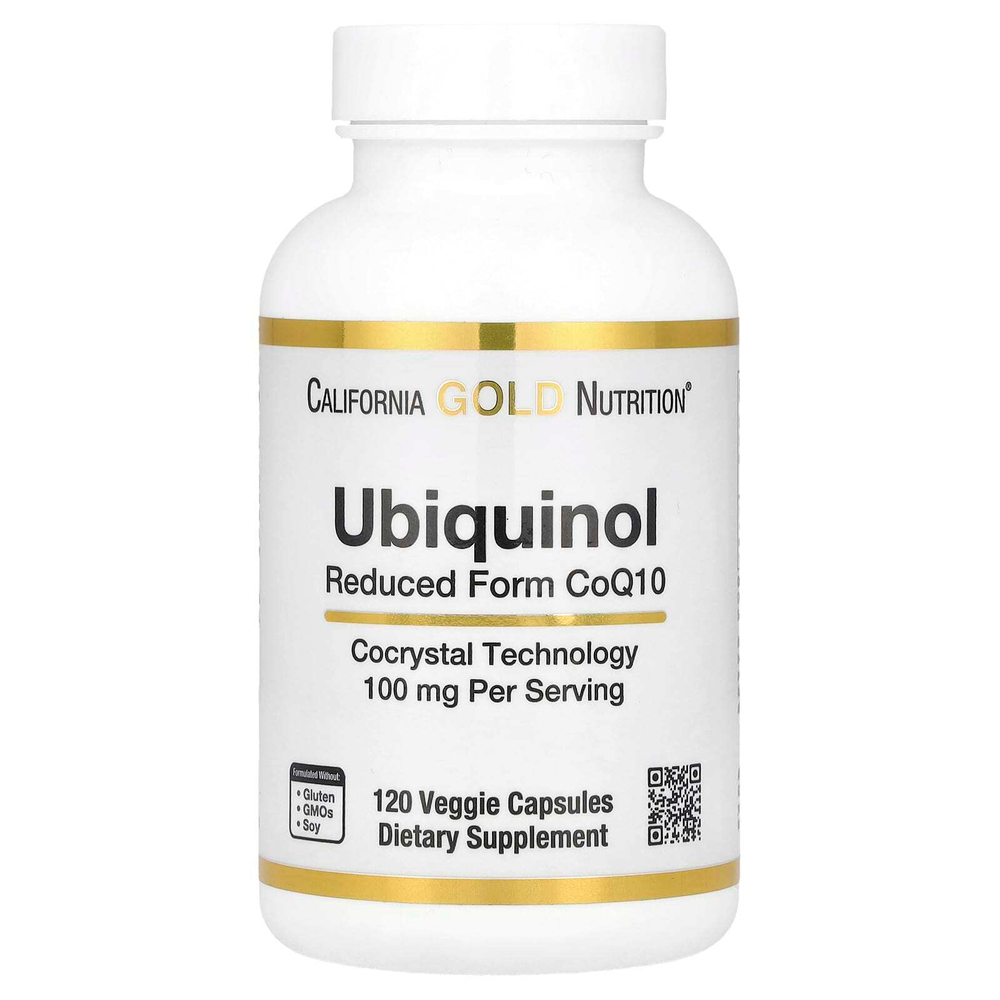 California Gold Nutrition, убихинол, восстановленная форма коэнзима Q10, 100 мг, 120 растительных капсул