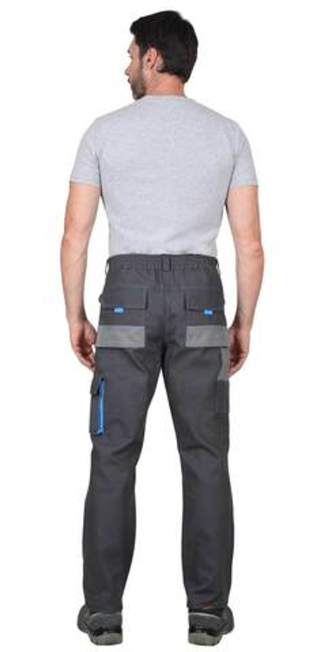 Брюки "Двин" т.серые со средне серым и голубой отделкой