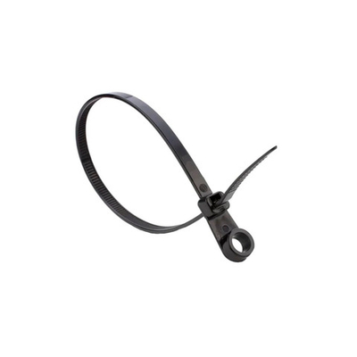Хомут-стяжка нейлоновый 200х4,8 с отверстием (100шт.) черн. Eletec