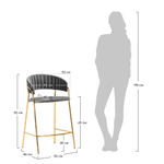 Стул полубарный Turin терракотовый, золотые ножки