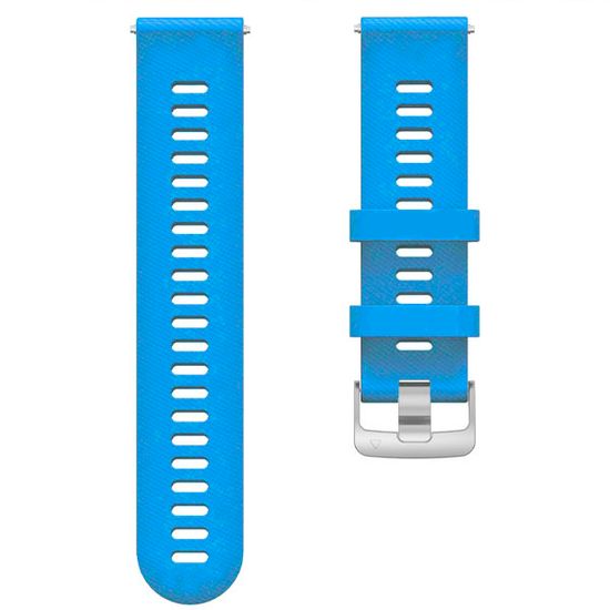 Ремешок 18 мм силиконовый для Garmin Venu 2S, Vivoactive 4S, Forerunner 255S, Forerunner 265S быстросъемный Quick Release (Голубой)