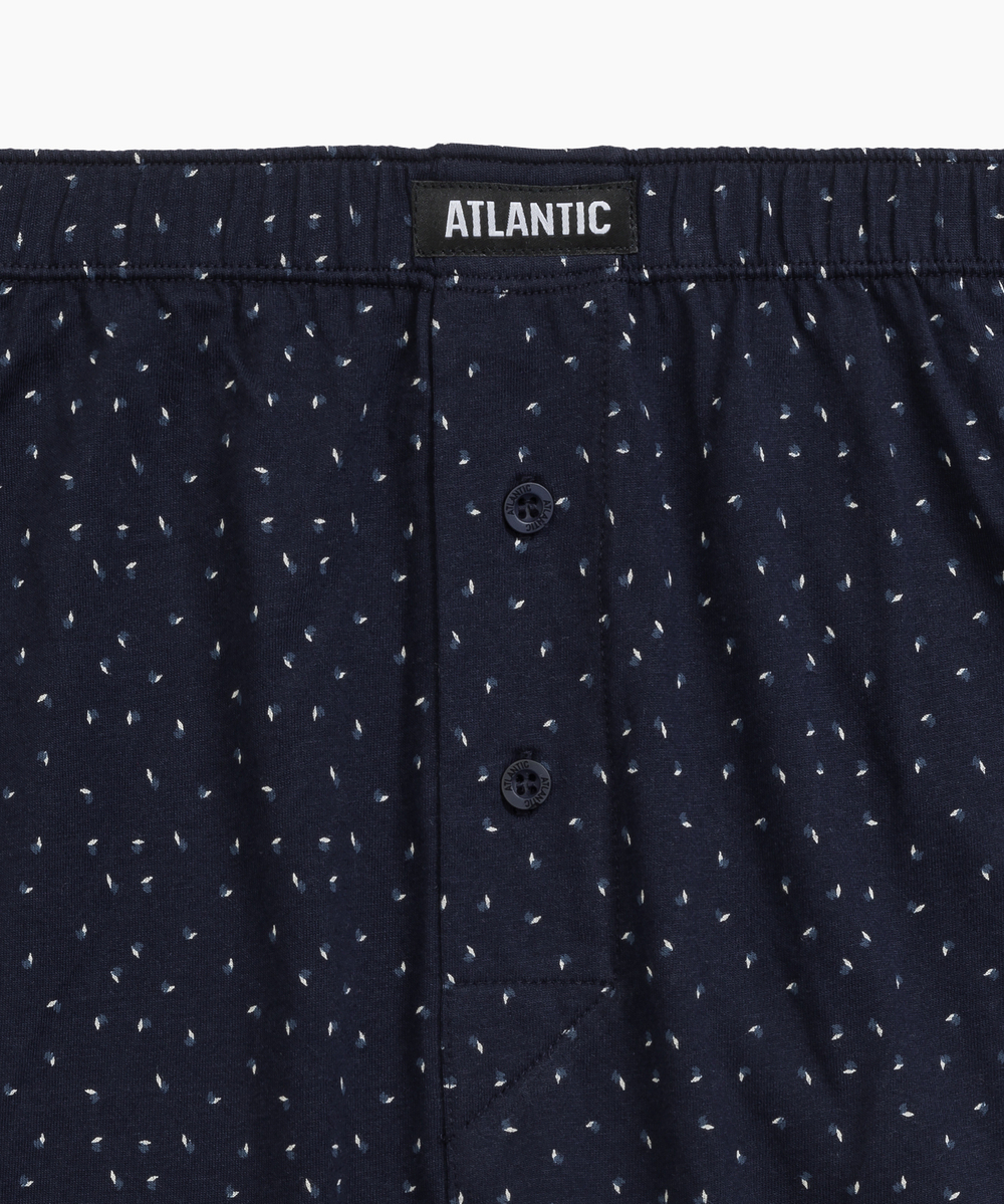 Мужские трусы боксеры Atlantic, набор из 2 шт., хлопок, серый меланж + темно-синие, 2MBX-061