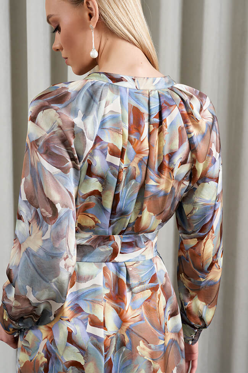 51500 Платье женское (серо-голубой принт)