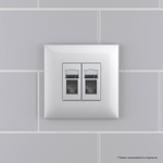 Компьютерная розетка RJ-45 в стену, кат.6 двойная,"Avanti", "Закаленная сталь"