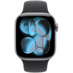 Apple Watch Series 11 GPS 42mm Space Grey Aluminium Case with Black Sport Band - S/M,Model A3331