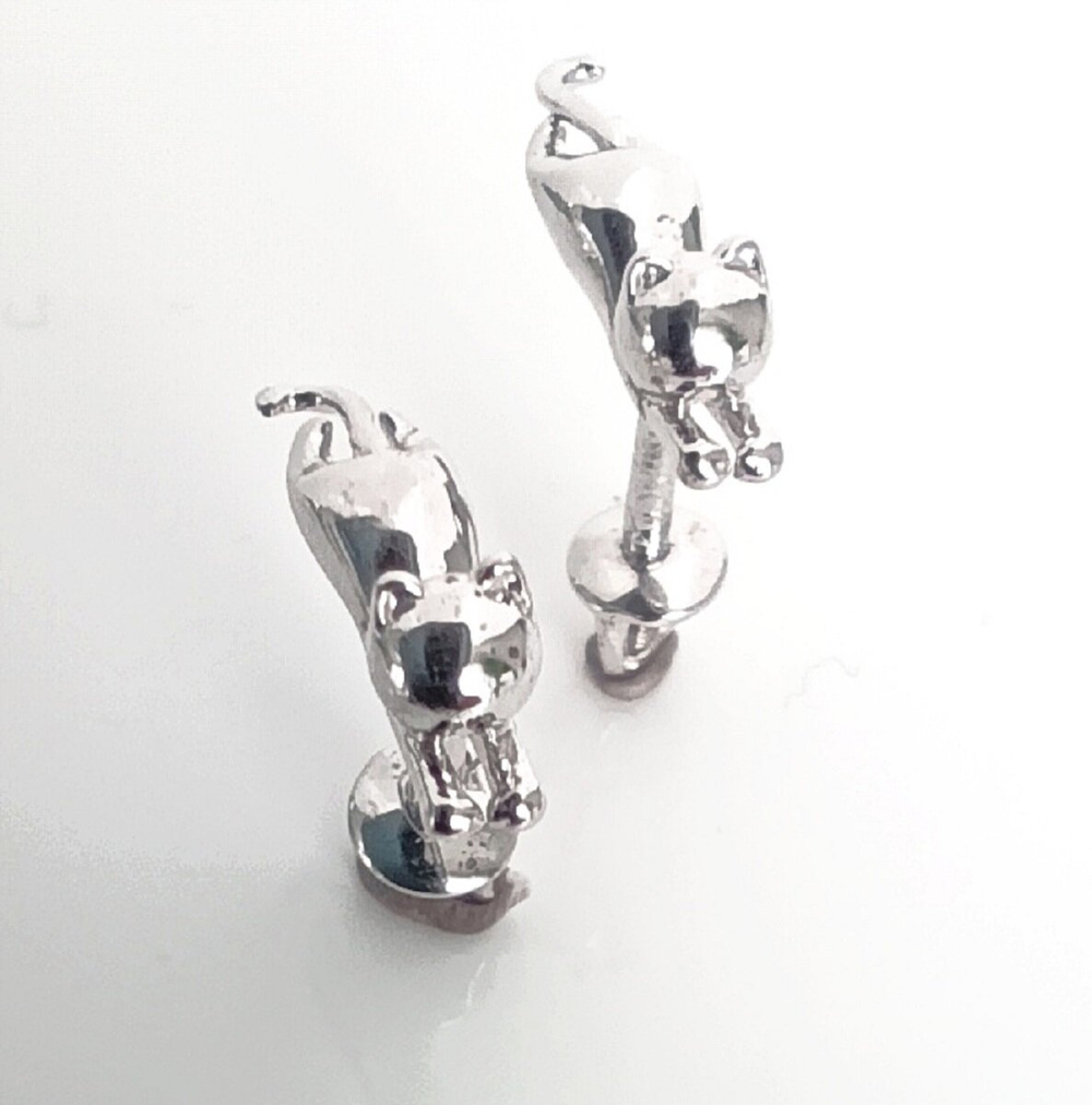 Серьги-пусеты Эстерелла, серебро, 925 проба, родированные/Ф