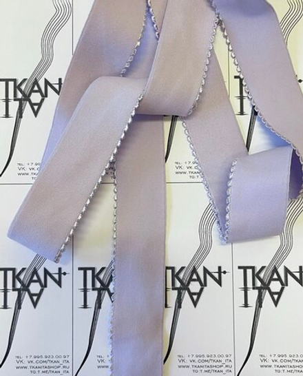 Резинка эластичная (тесьма) декоративная (95%полиэстер/5%спандекс, Нежно-лавандовый, 30)