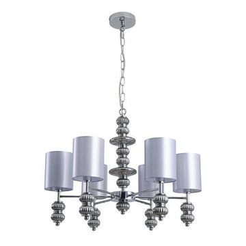 8338/6 MODERNI хром/серый, металл/стекло/текстиль Люстра E14 6*40W 220V ILMIRA