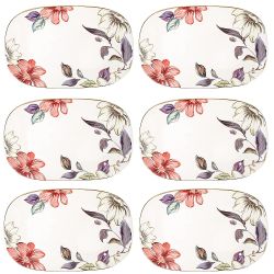 Блюдо сервировочное (с элементами золота) "Олеандр" 30*19*3см. (min6) (транспортная упаковка)