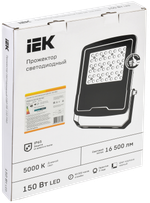 Прожектор светодиодный СДО 08-150 PRO 120град 5000К IP65 черный IEK