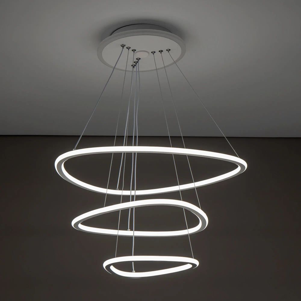 Citilux Неон Смарт CL731A330E RGB Умная подвесная люстра Белая