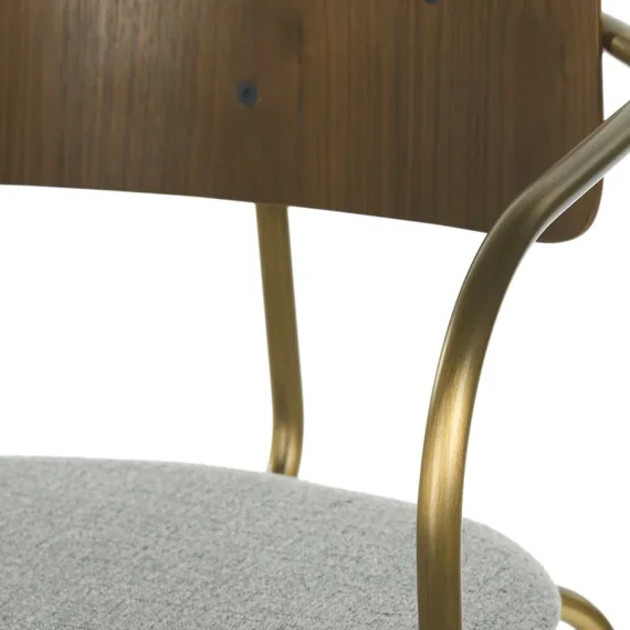 Стул Gronsk, серая обивка, ножки бронза