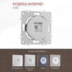 Розетка Ethernet RJ-45 без рамки Arte Milano am-202 202.45-1.silver