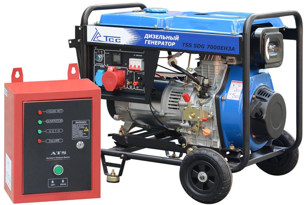 Дизель генератор трехфазный TSS SDG 7000EH3A - [6.5 кВт / 380V] с блоком АВР