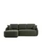 Трехместный диван-кровать Laira с левым шезлонгом из темно-зеленого шенилла 246  см