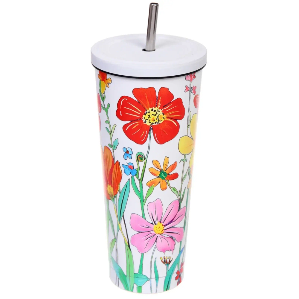 Термокружка 750мл «Лето» с трубочкой