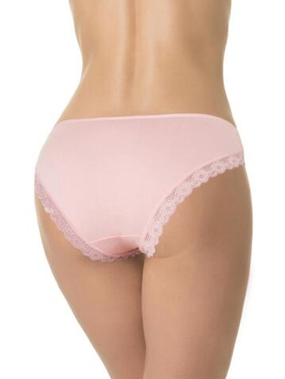 Бамбуковые трусики-слипы с кружевной оторочкой (Размер: L) (Цвет: персиковый)