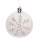 Новогодние шары «Сказочные снежинки» 6 см (набор 3шт), серебро/серебро