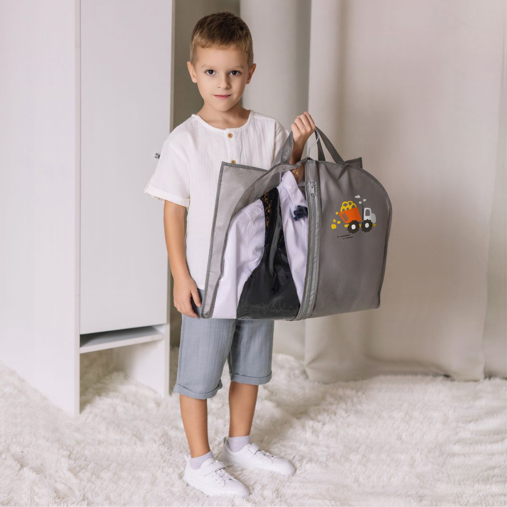 Набор для детского сада: кармашек, чехол, наклейки. Самосвал