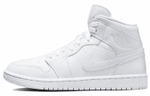 Кроссовки Jordan Air Jordan 1 Mid Triple White (Женская размерная сетка)