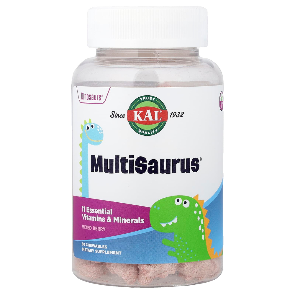 KAL, MultiSaurus, со вкусом ягодного ассорти, 60 жевательных таблеток