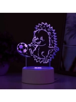 Светильник 3D ночник RISALUX «Ежик футболист», LED RGB, от с