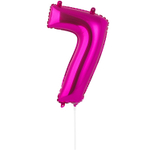 Шар фольгированный Цифра 7 40 см (Фуксия)