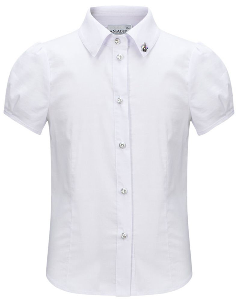 Нарядная блузка с коротким рукавом AMADEO, цвет белый