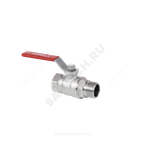 Кран шаровой латунь хром R254DL Ду 20 Ру42 ВР/НР рычаг красный Giacomini R254LX004