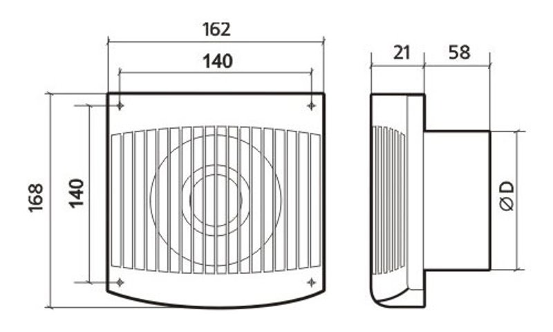 Вентилятор накладной ЭРА COMFORT 5
