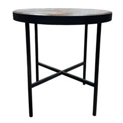 Стол журнальный МеталлАрт М011 коричневый дуб/черный малый