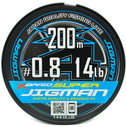 Шнур YGK X-Braid Super Jigman X4 200м #1.5/0.205мм 25Lb/11.3кг