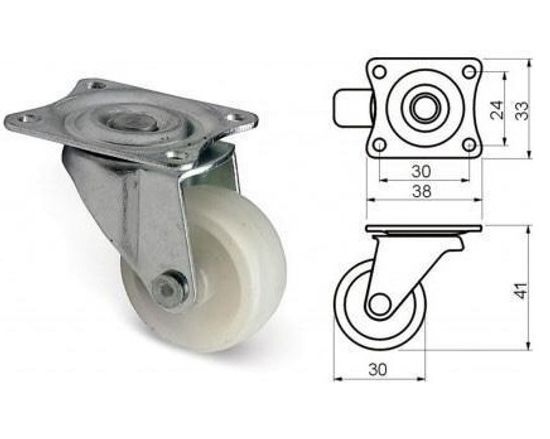 Опора колесная поворотная D30