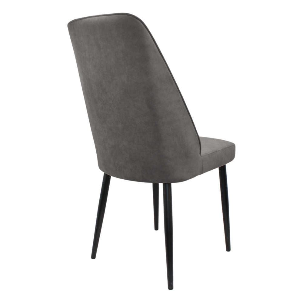Стул "Лотос" (арт. 327), велюр Бренди В28 антрацит, ножки черные