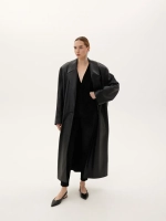 Кожаный плащ, чёрный