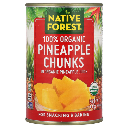 Native Forest, 100% органические кусочки ананаса, 400 г (14 унций)
