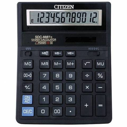 Калькулятор CITIZEN SDC-888T 12 р черный бухгалтерский