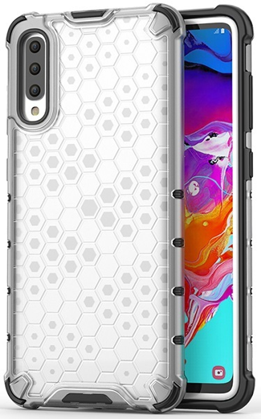 Чехол для Samsung Galaxy A70 ударопрочный в прозрачном корпусе от Caseport, серия Honey