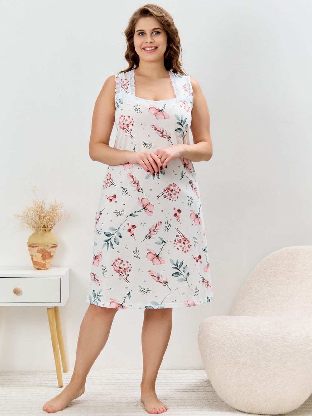 Ночная сорочка Узор-3 Виотекс СУХАЯ РОЗА