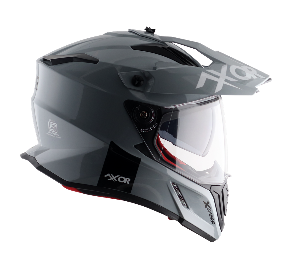 Шлем AXOR X-CROSS DUAL VISOR SC, с визором, цвет светло-серый (XL)