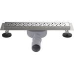 Трап линейный 40/50 мм сухой затвор с решеткой хром из нержавеющей стали 400 мм Aquant