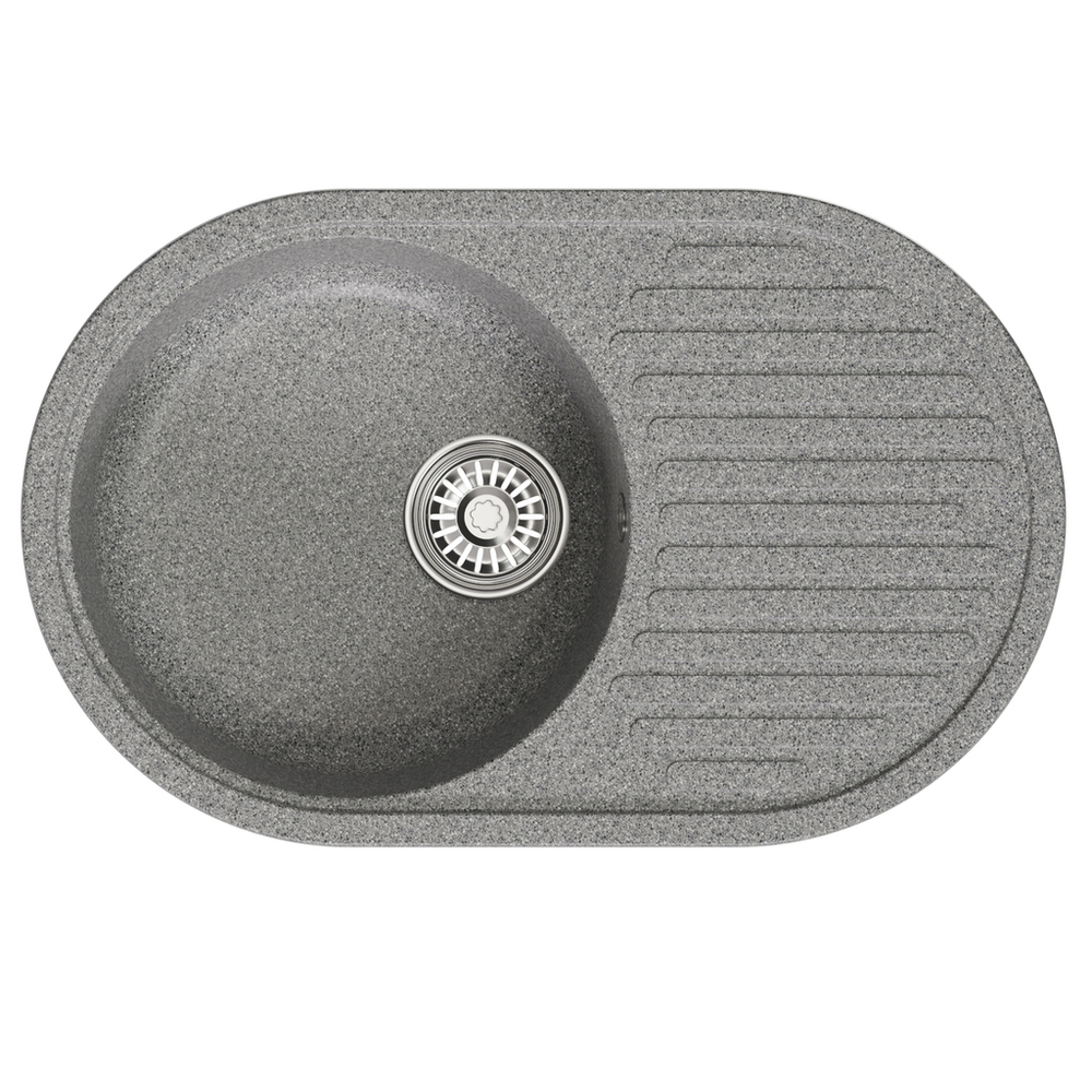 Мойка ML-GM16 КОМФОРТ овальная с крылом, темно-серая (309), 730*460*180мм