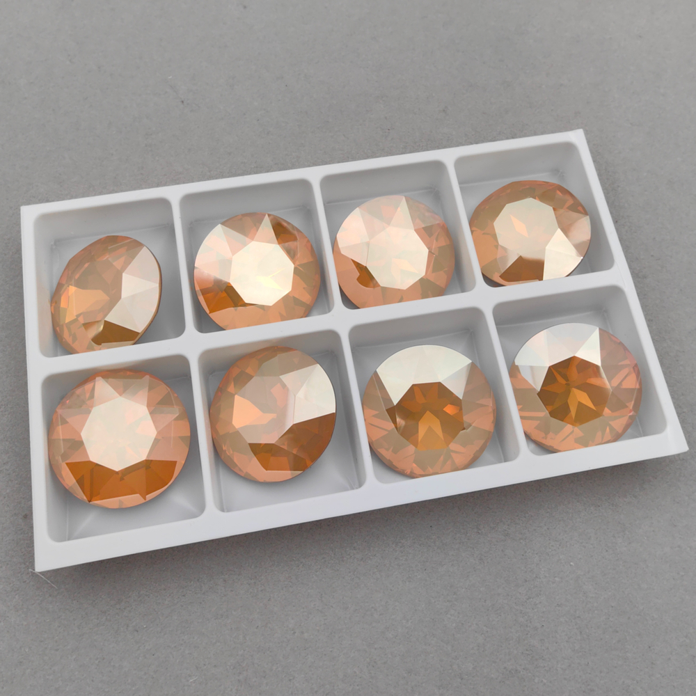 Swarovski 1201 Round FS, White Opal Golden Shadow F
