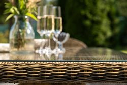 "Амароне" обеденная группа из искусственного ротанга на 6 персон, цвет соломенный