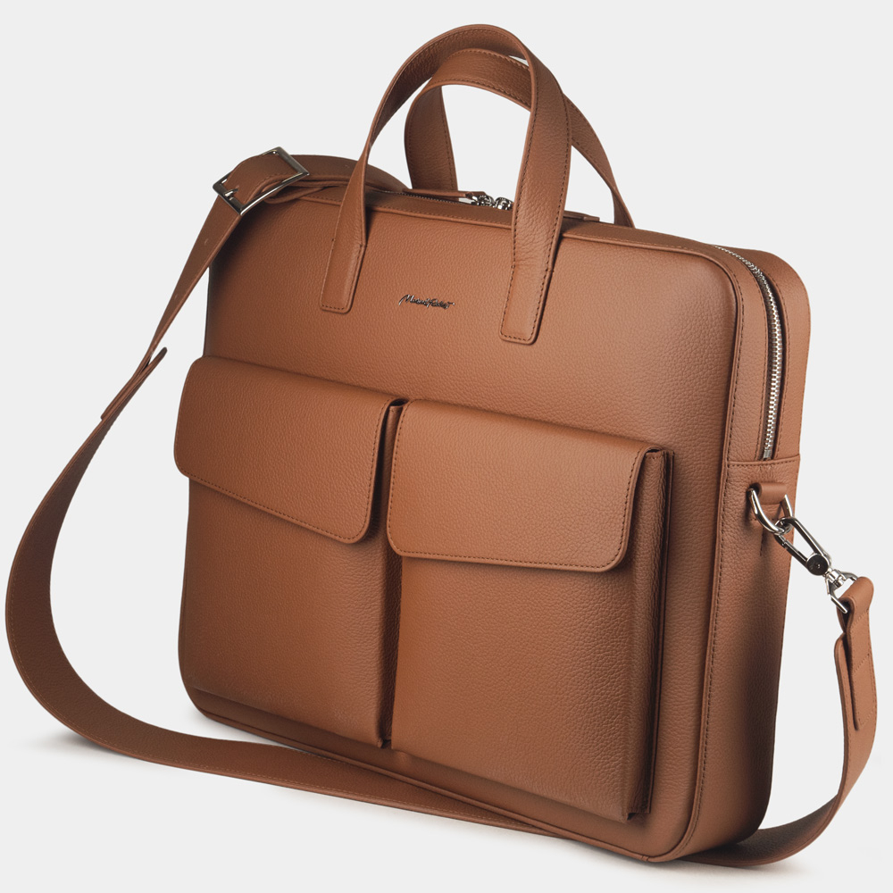 Сумка для ноутбука и документов Bocage Business из кожи теленка, цвета карамель