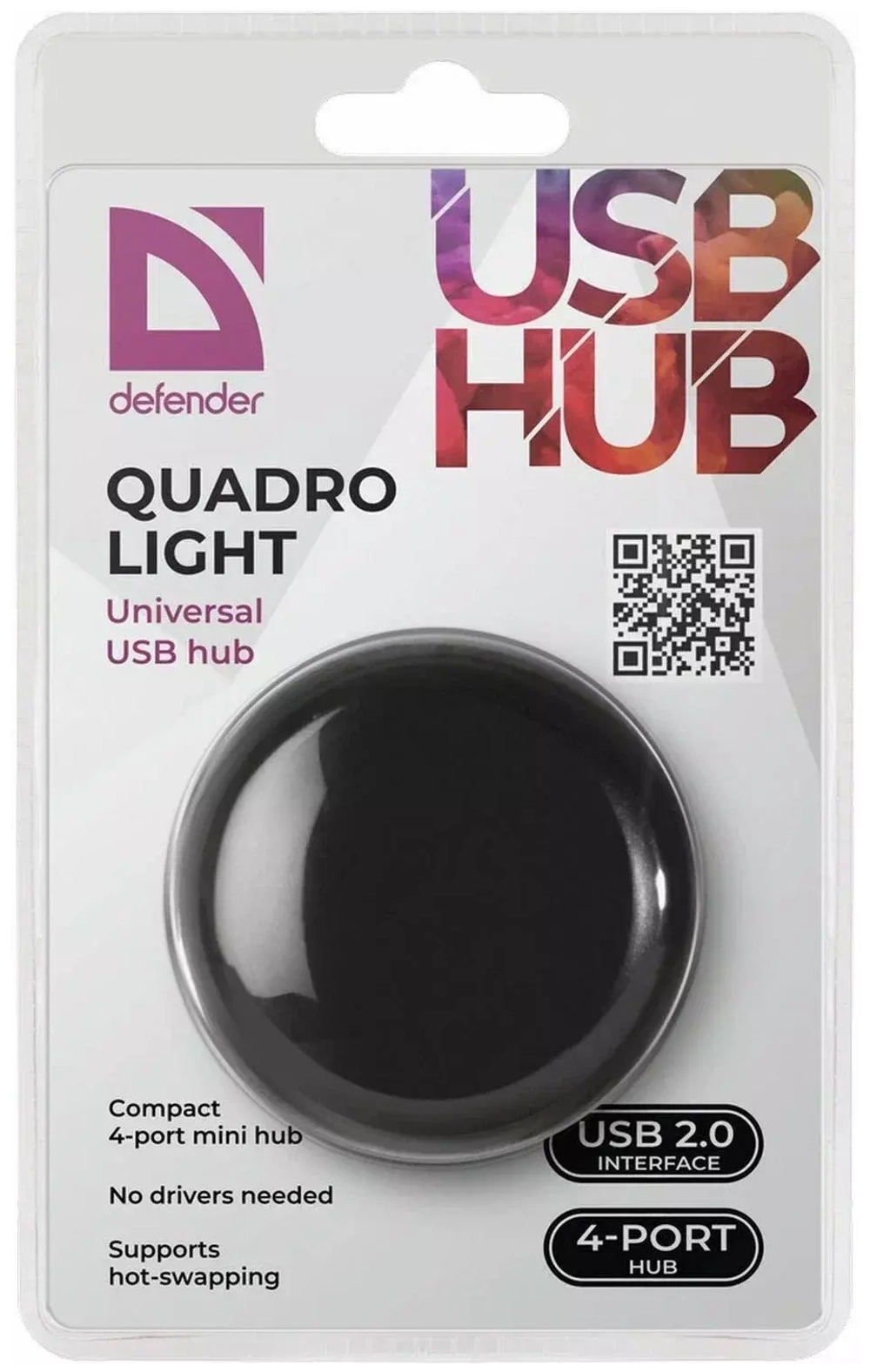 Хаб DEFENDER Quadro Light, USB 2.0, 4 порта