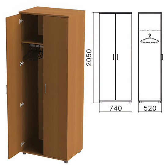 Шкаф для одежды "Монолит", 740х520х2050, цвет орех гварнери, ШМ50.3